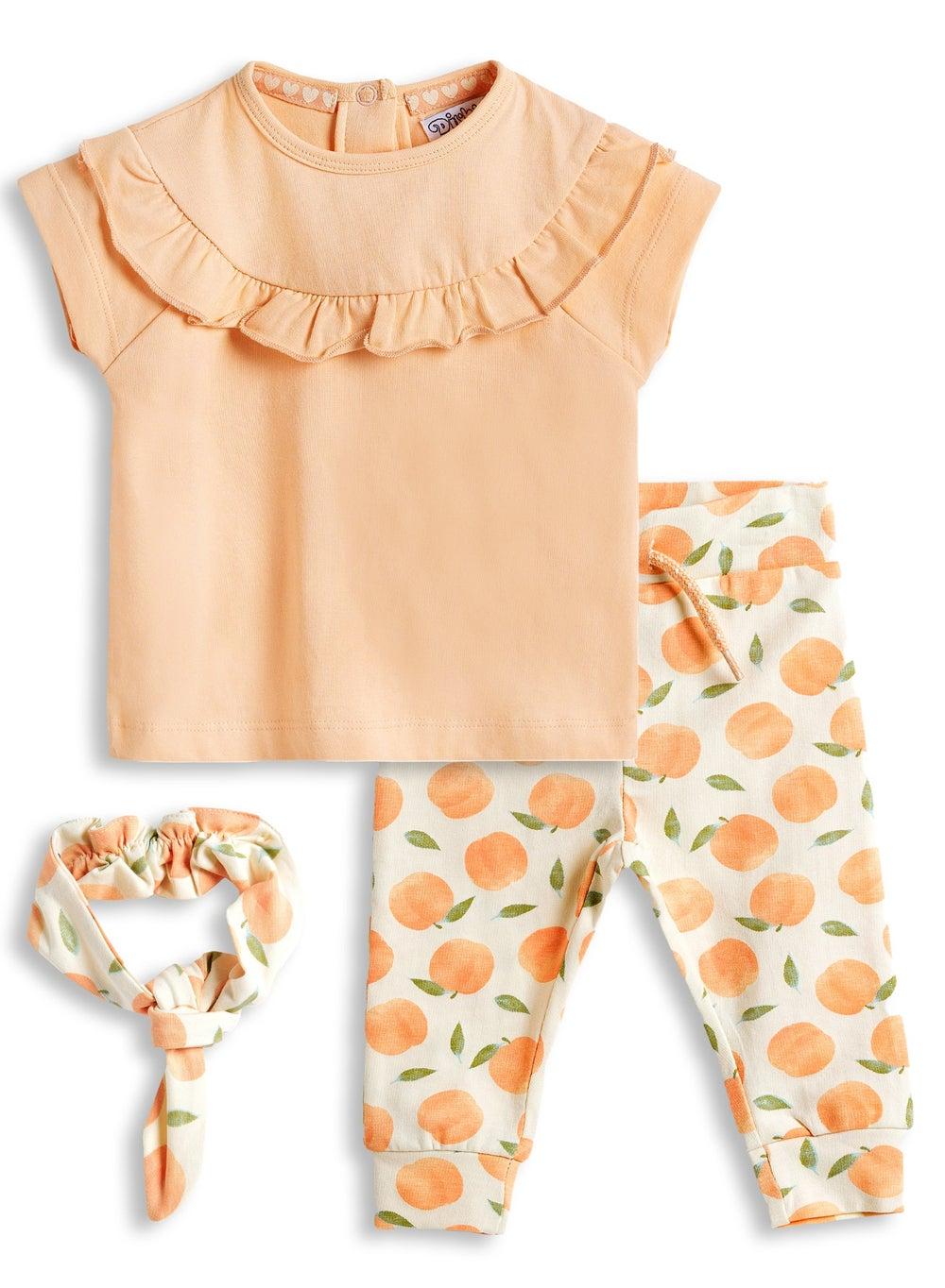 Dirkje Faded Peach Babysuit Set with Headband - Image 1