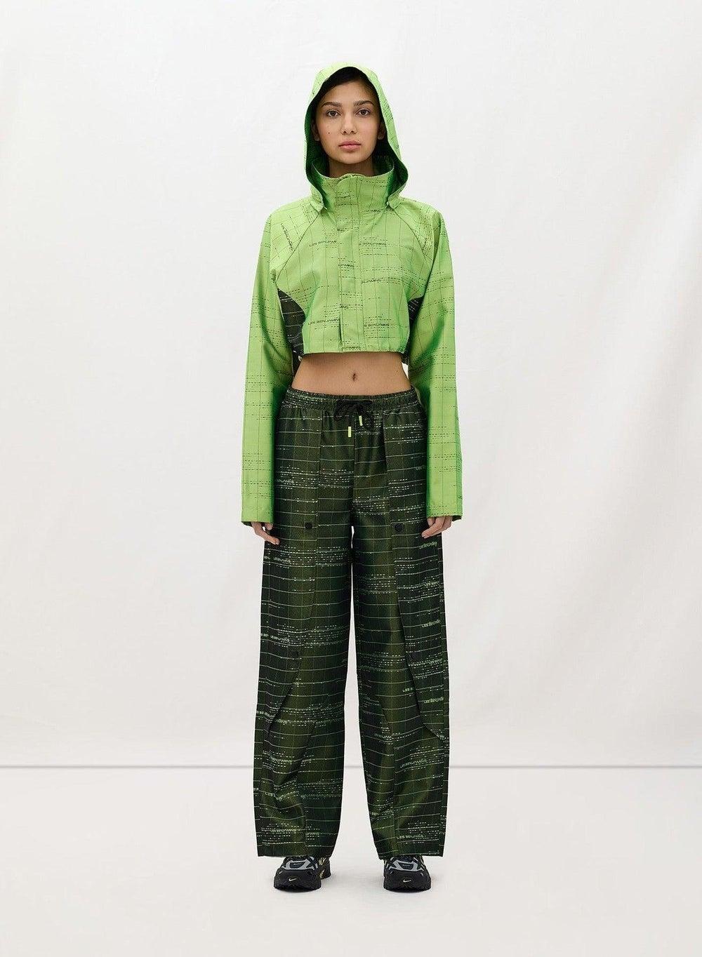 Cropped Hooded Jacket 103 in Morse Black Check - Image 1