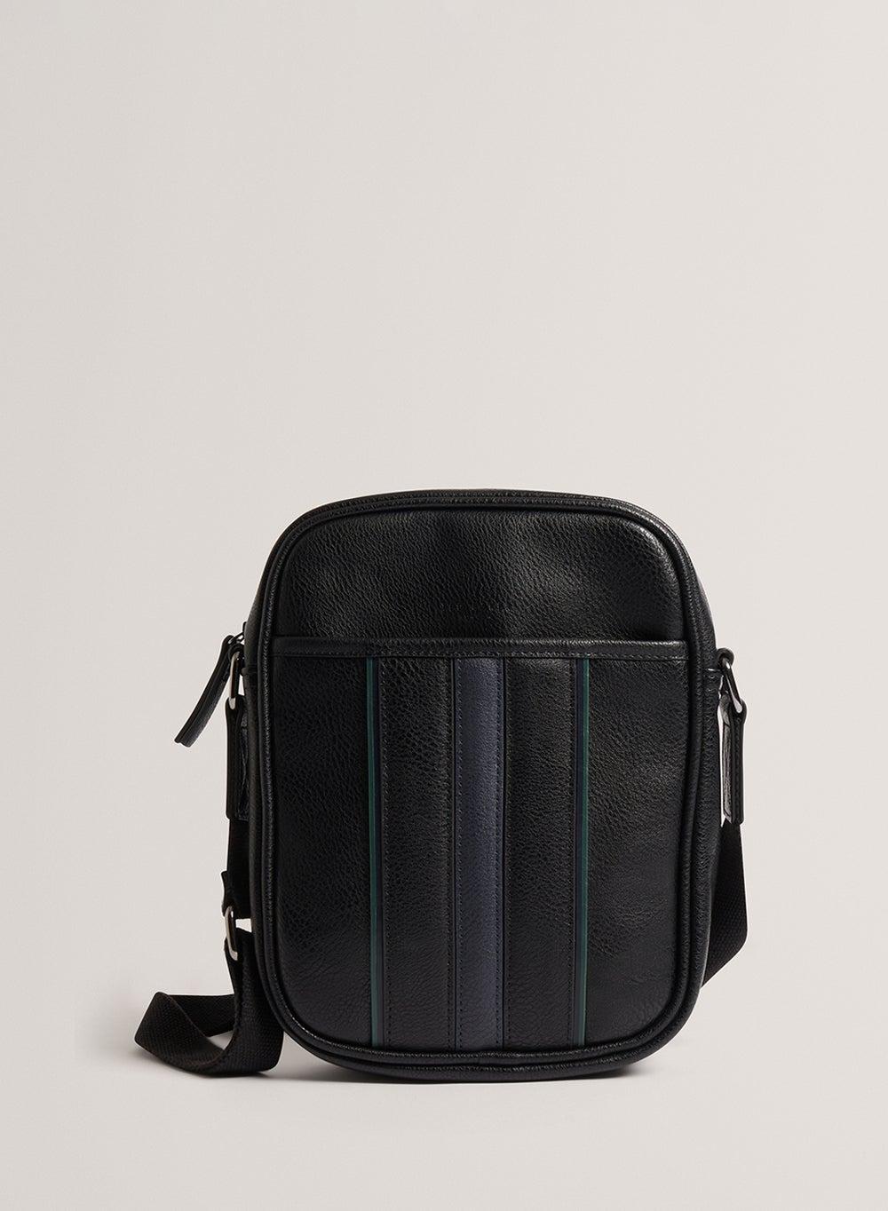WAYDON Stripe PU Flight Crossbody Bag Black - Image 1