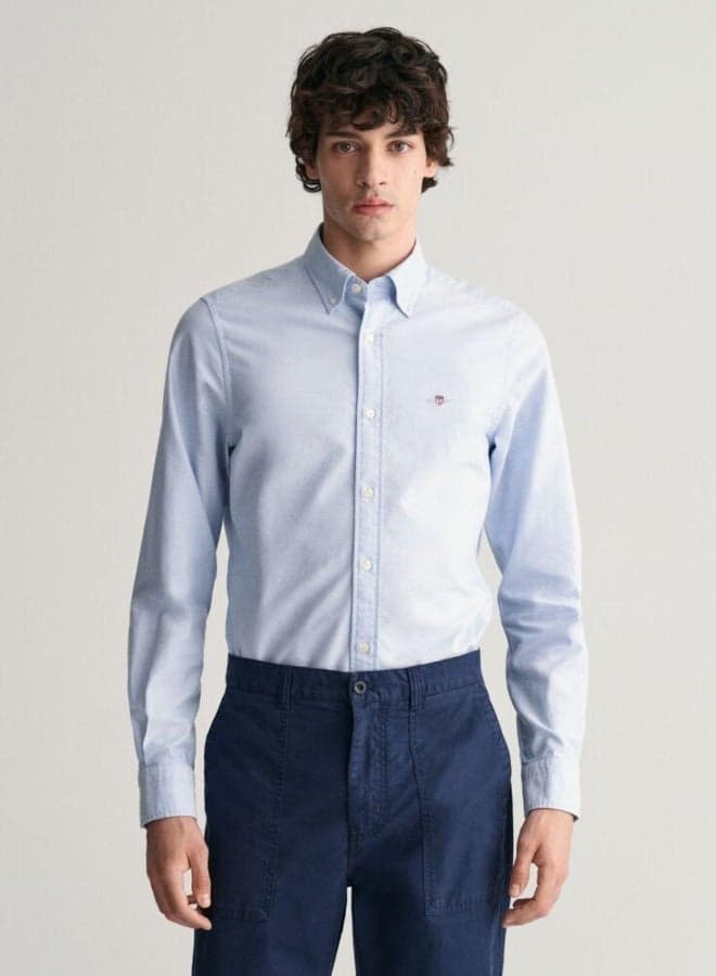 Gant Slim Fit Oxford Shirt with Retro Shield Detail - Image 1