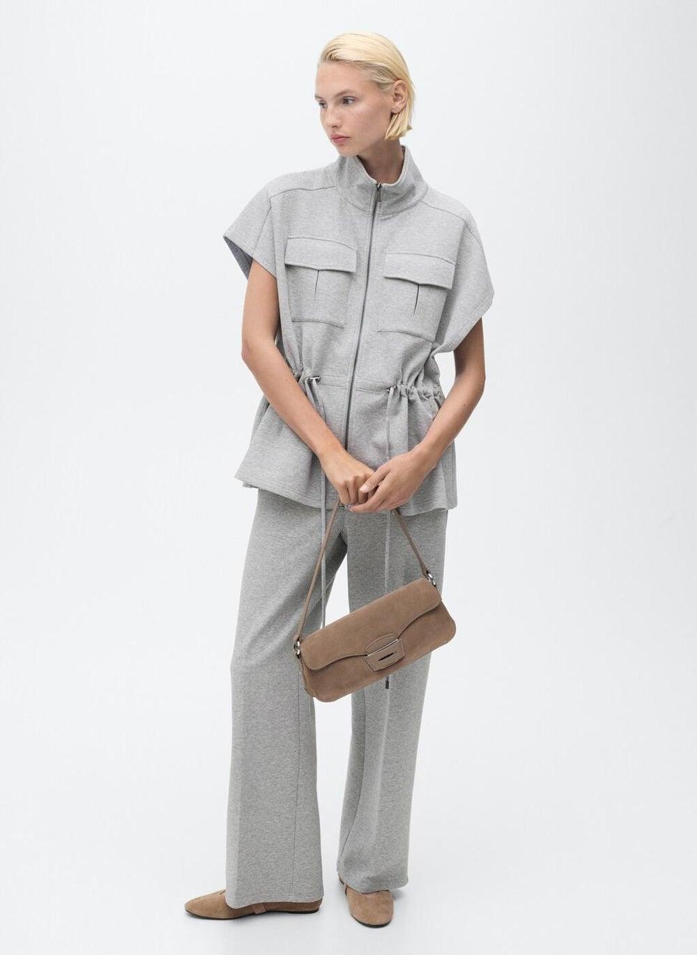 Oversized Cotton Jacket 17064073 with Adjustable Waist - Image 1
