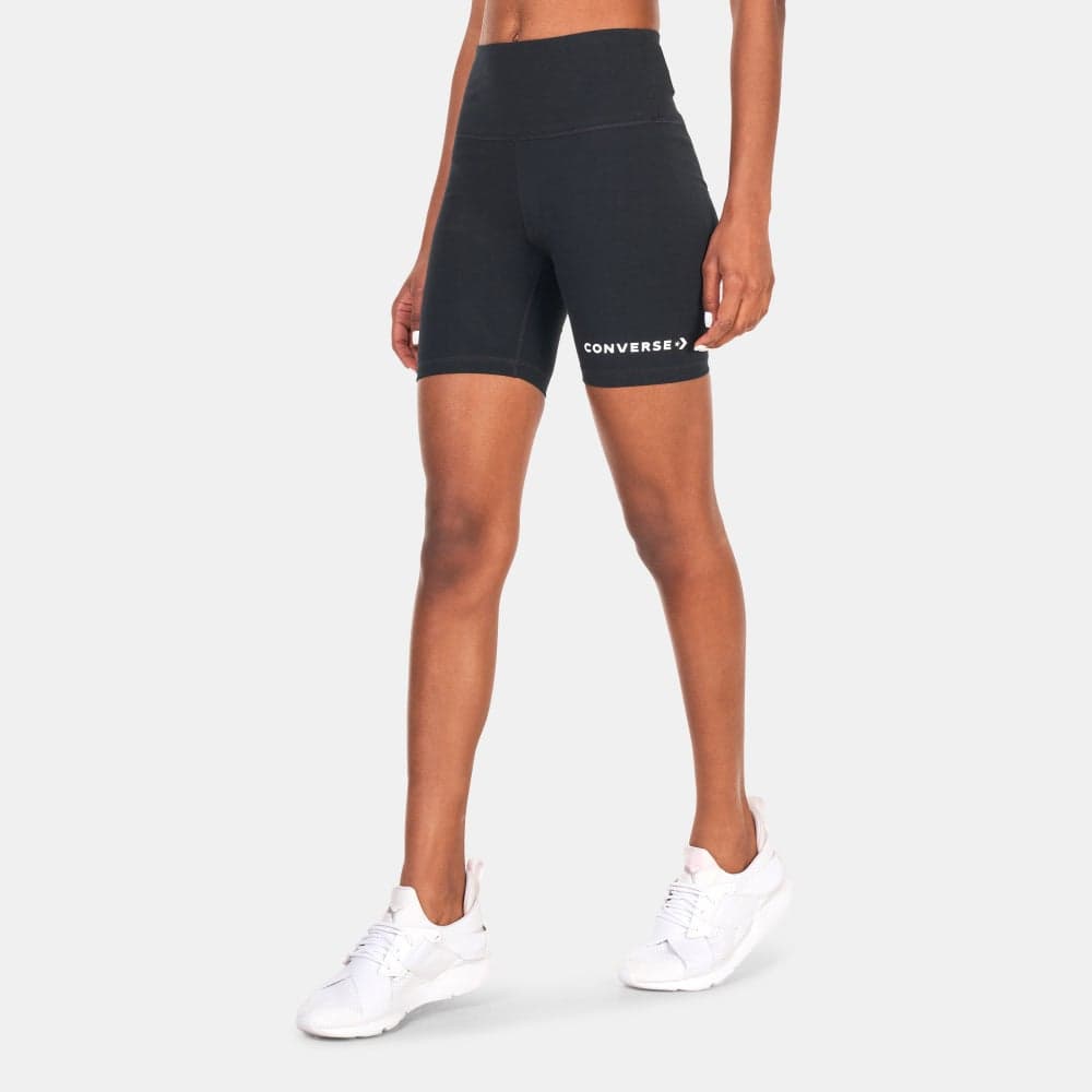 Converse Wordmark Cotton Bike Shorts Black - Image 1