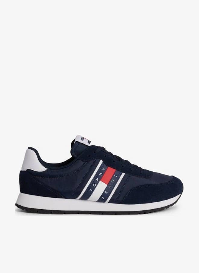 Tjm Runner Casual ES Navy Mixed Texture Sneakers - Image 1