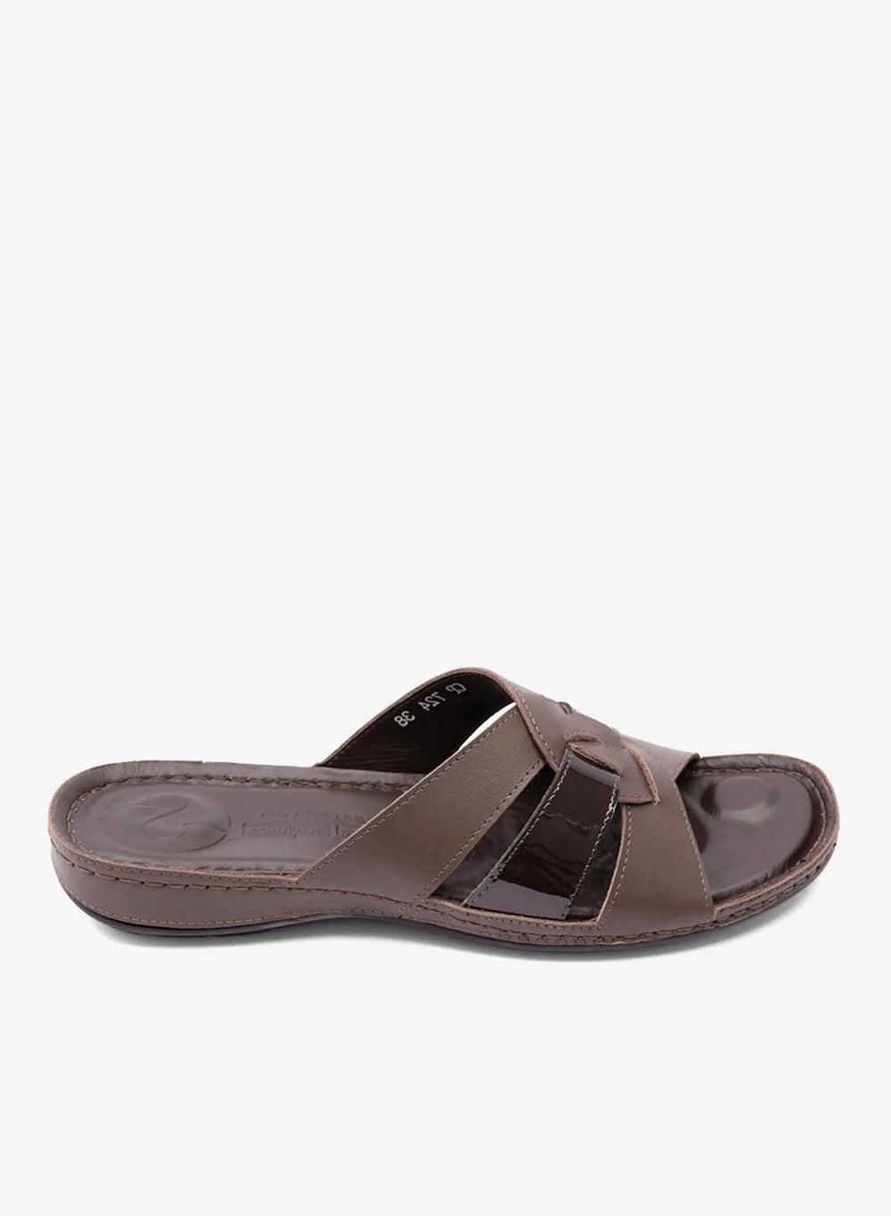 Soft Nappa Leather Comfort Plus Flat Sandals Brown - Image 1