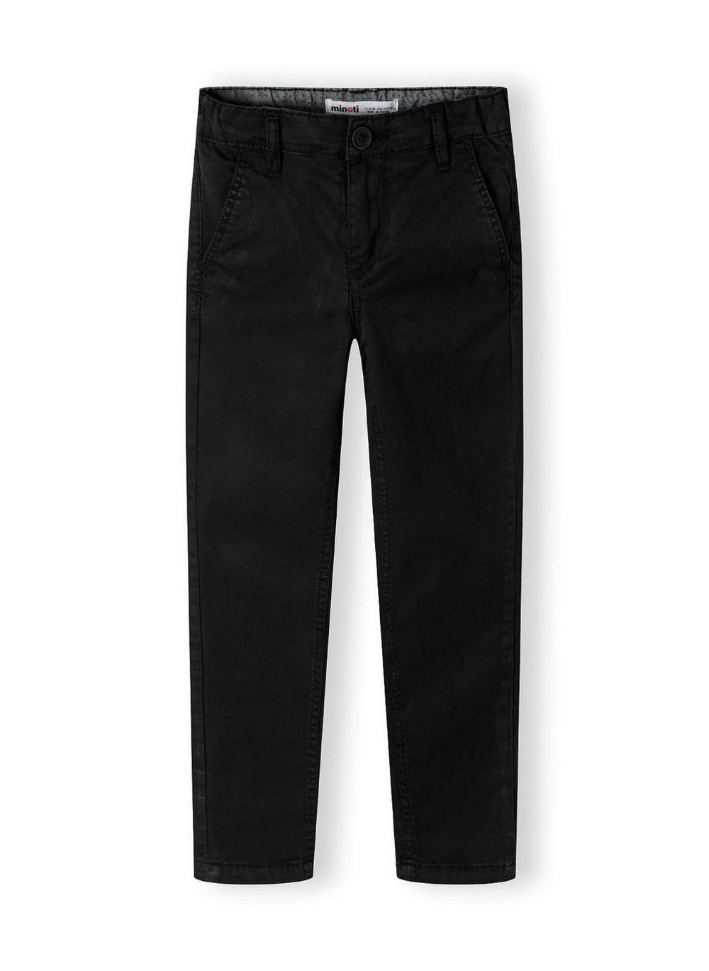 Black Boys Chino Trousers Straight Fit Cotton Comfort - Image 1