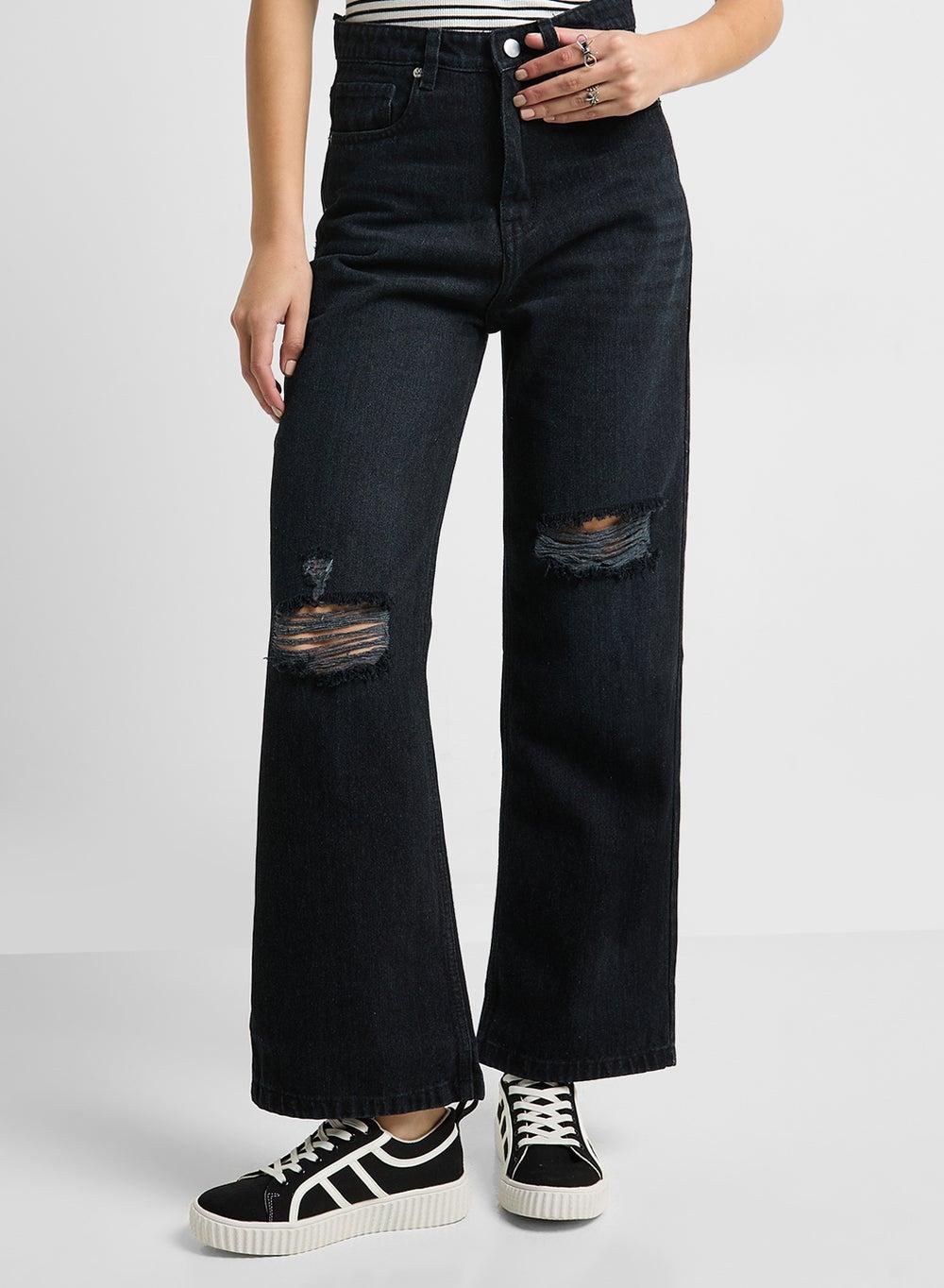 High Rise Distressed Wide Leg Jeans Zopwd216 - Image 1