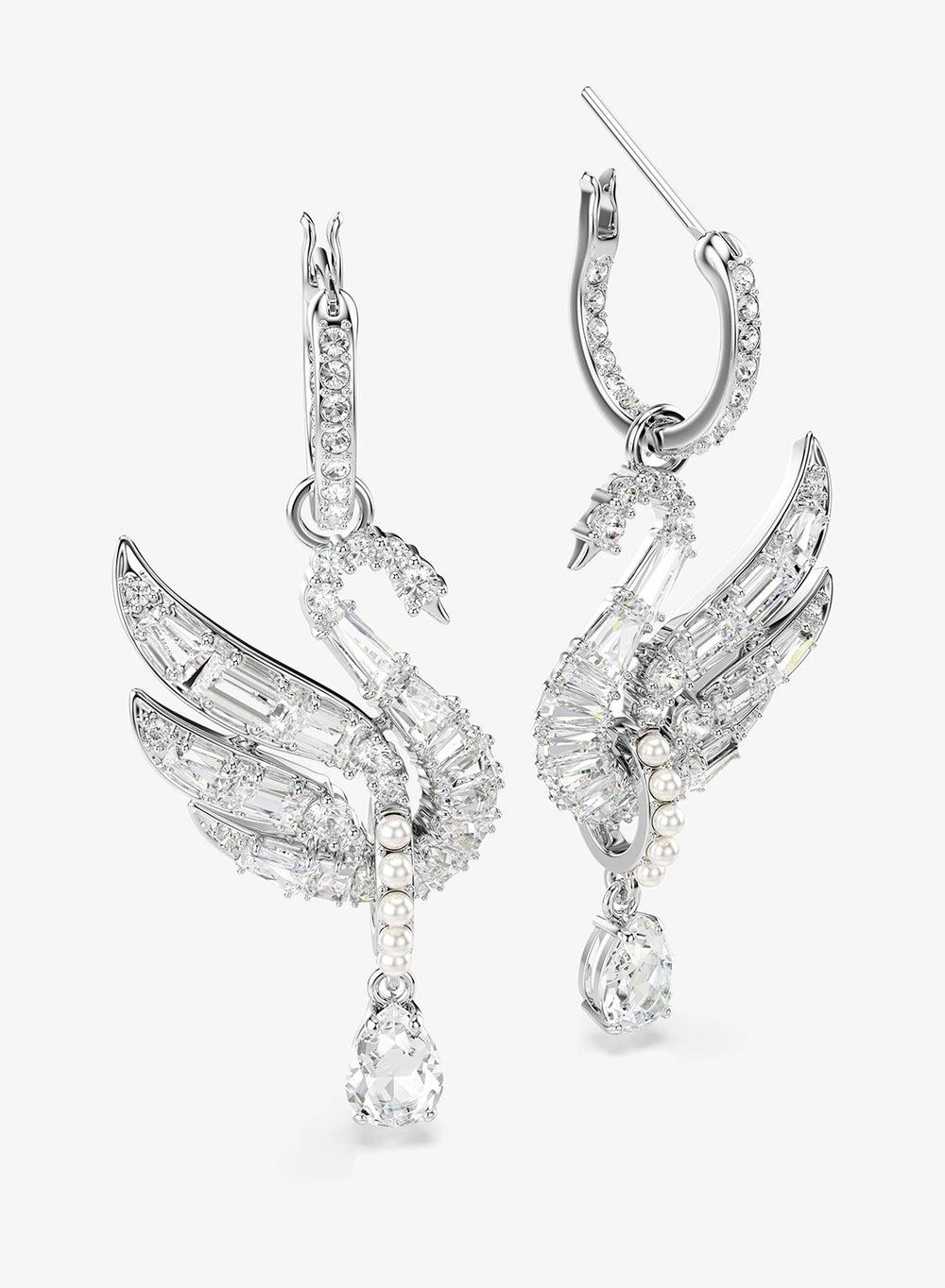 Swan Silver Zirconia Drop Earrings 5723388 - Image 1