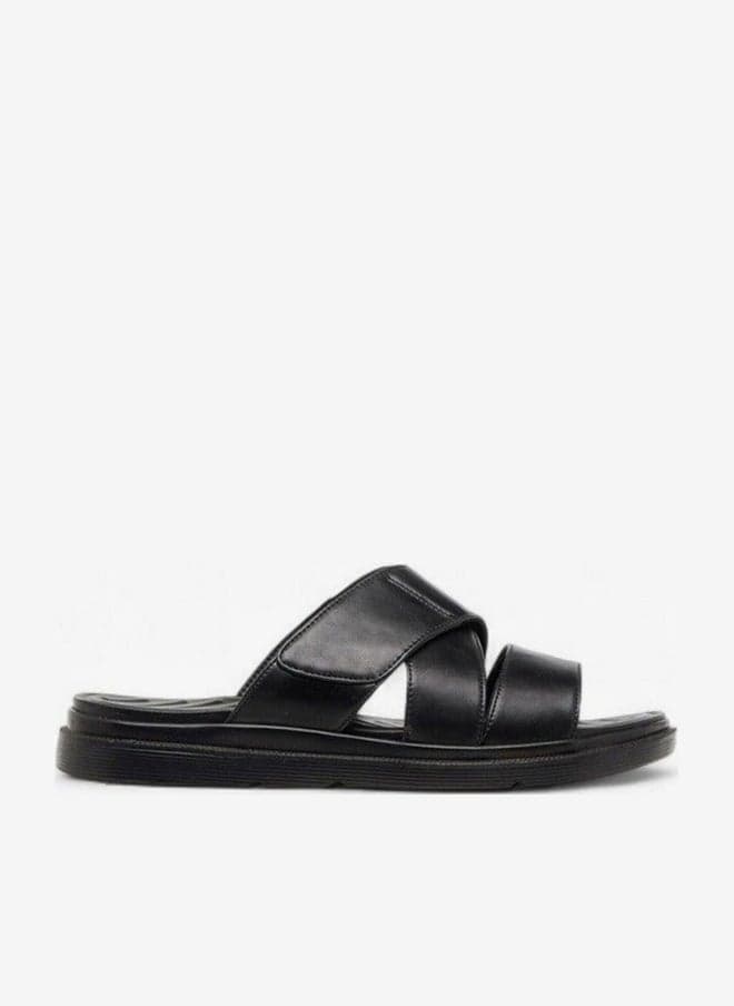 Sss 1 Black Cross Strap Slip-On Sandals - Image 1