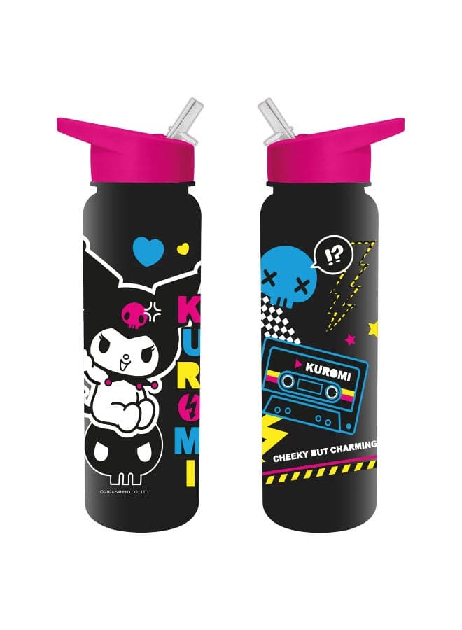 Kuromi Punk Vibes Multicolour Plastic Drinks Bottle - Image 1
