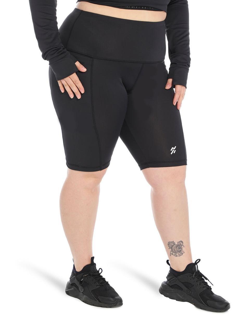 Plus Size High Waist Soft Performance Shorts - Image 1