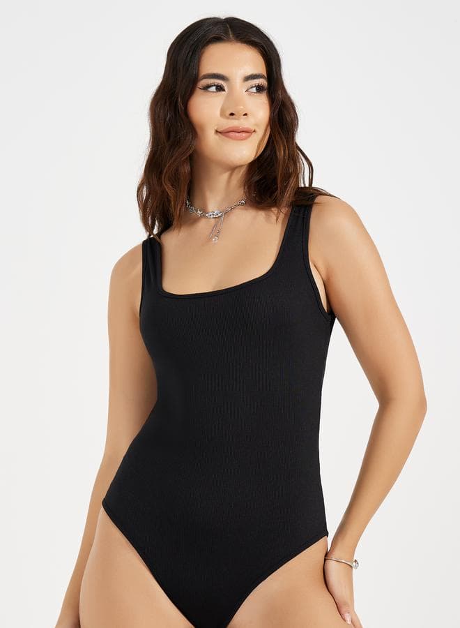 Ribbed Square Neck Bodysuit 7009068201 - Image 1