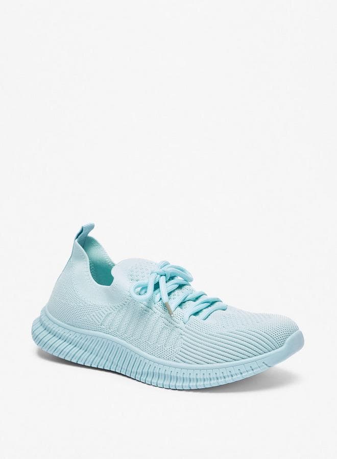 Xjh W081 Green Mesh Lace-Up Sports Sneakers - Image 1