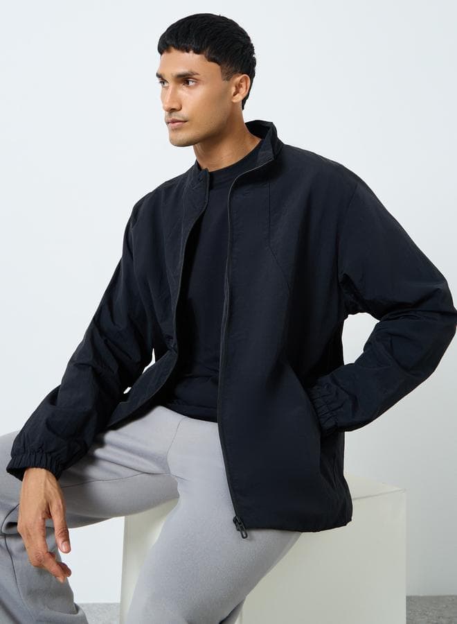 Styli Men Oversized Lightweight Navy Zip-Up Jacket - Image 1