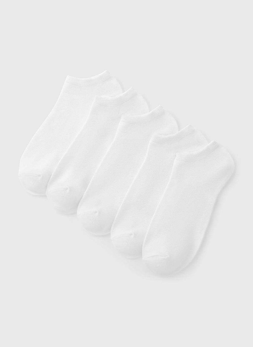 5 Pack White Trainer Socks Breathable Everyday Fit - Image 1