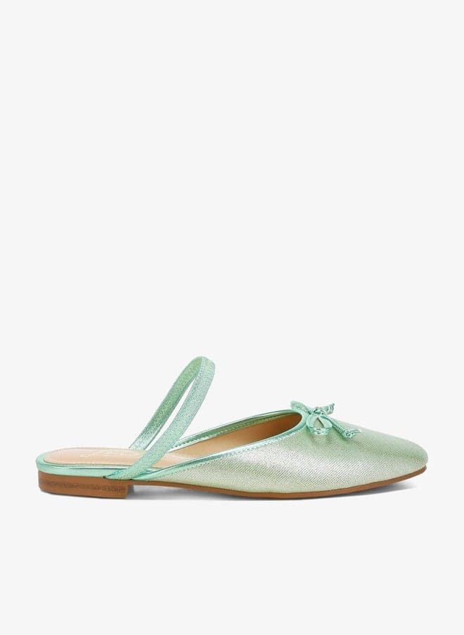 Champagne Green Glitter Ballet Mules Sh4985 - Image 1