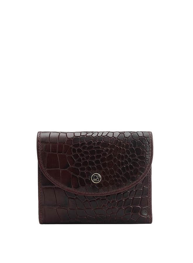 Textured Wine Genuine Leather Ladies Wallet - Image 1