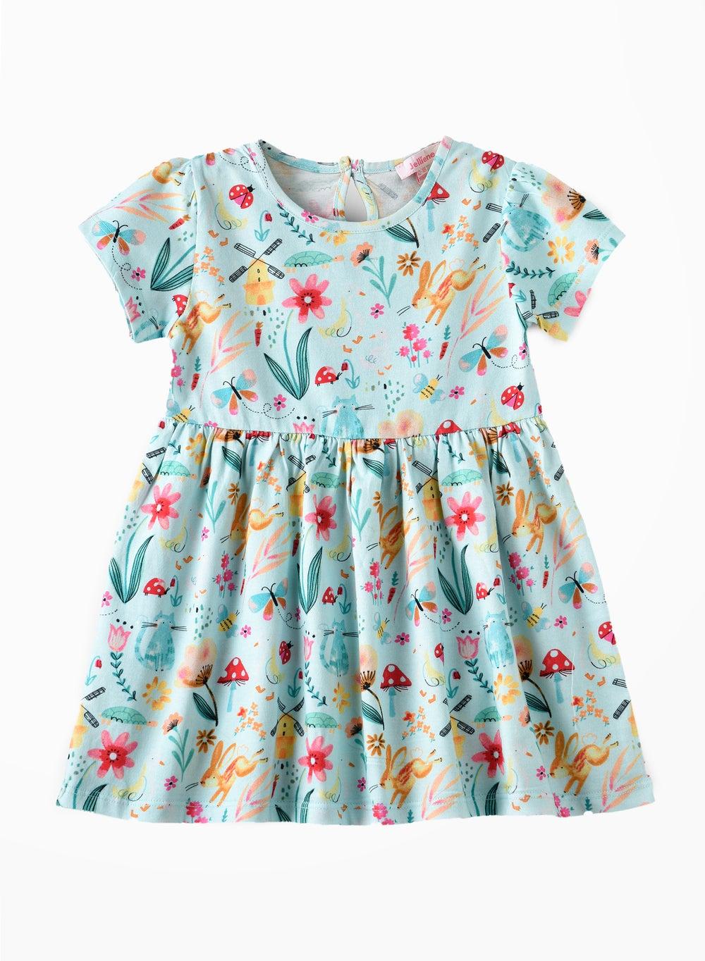 Blooming Sunshine Xingsp2415 Light Blue Girls A-Line Dress - Image 1