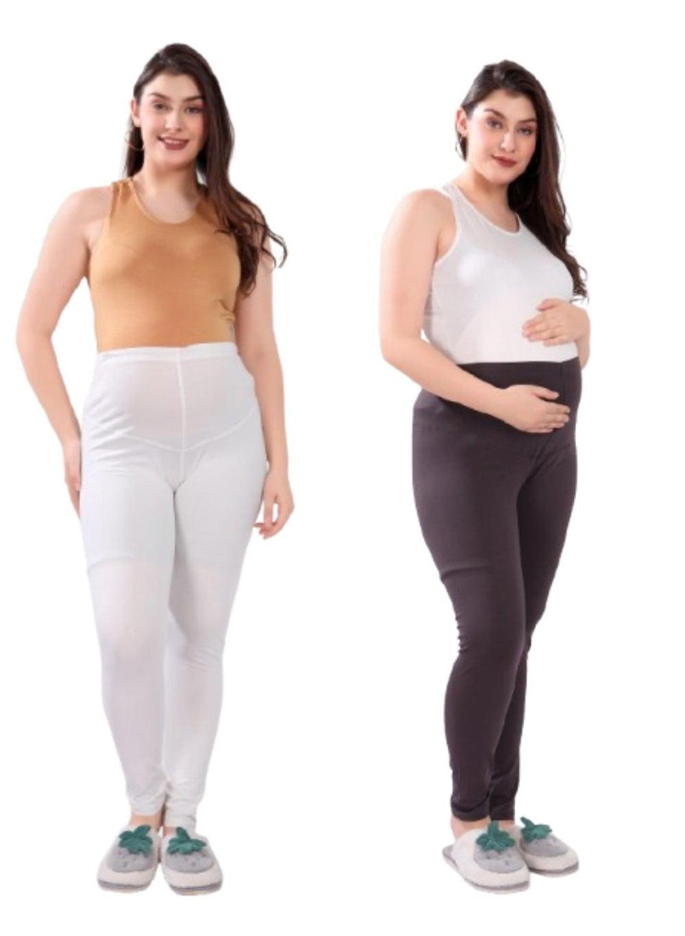 2-Pack Viscose High Waist Maternity Leggings - Image 1