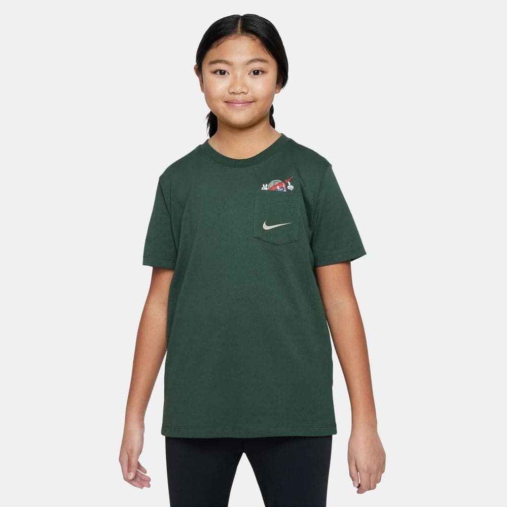 Nike Boys Sportswear Cotton Tee Nkhv5225 323 Green - Image 1