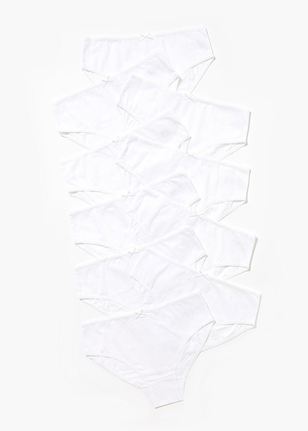Girls White Cotton Knickers 10 Pack Essentials - Image 1