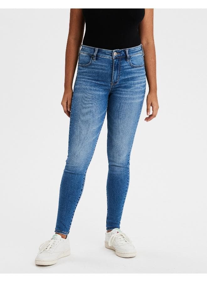 High Waist Stretch Jeggings – Medium Wash Fit - Image 1