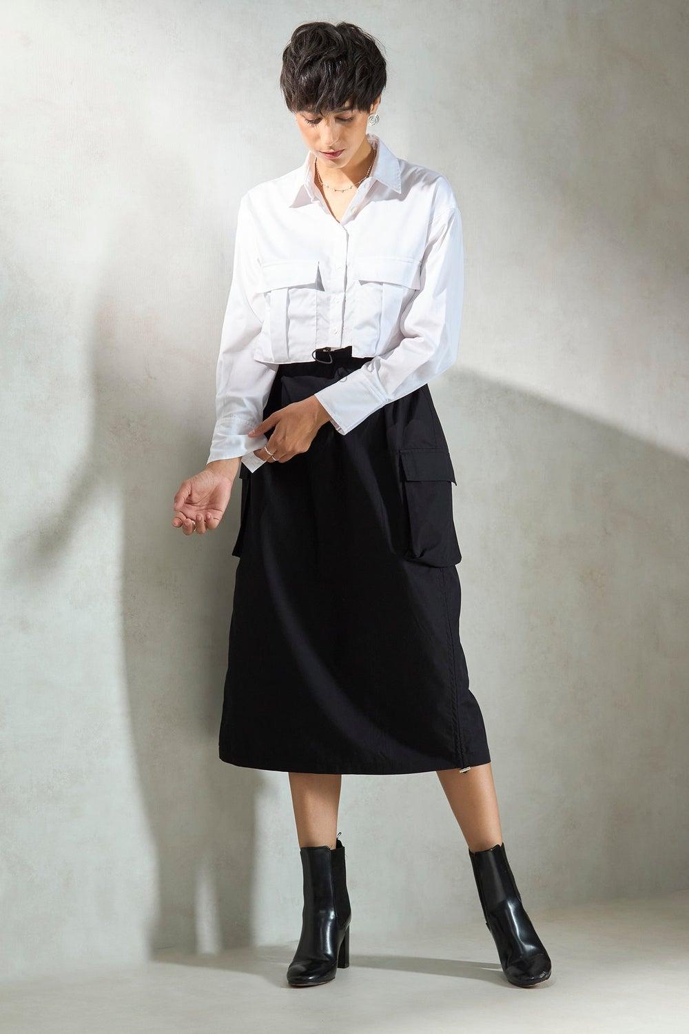 Virgio Blue Floral Midi Skirt for Women - Image 1