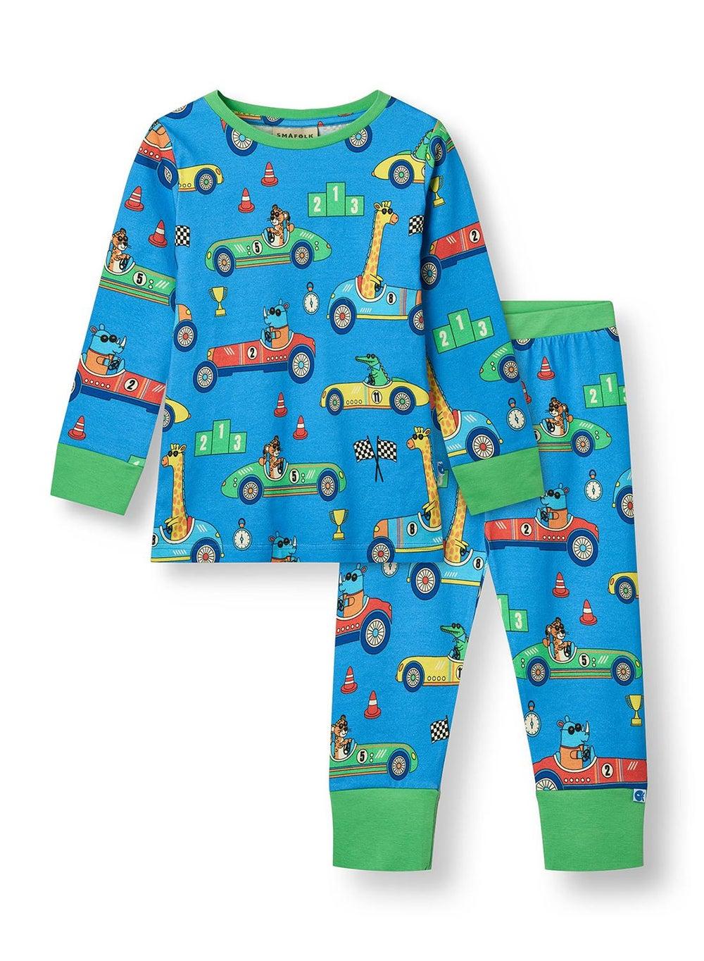 Organic Cotton Race Car Kids Nightwear Set - Image 1