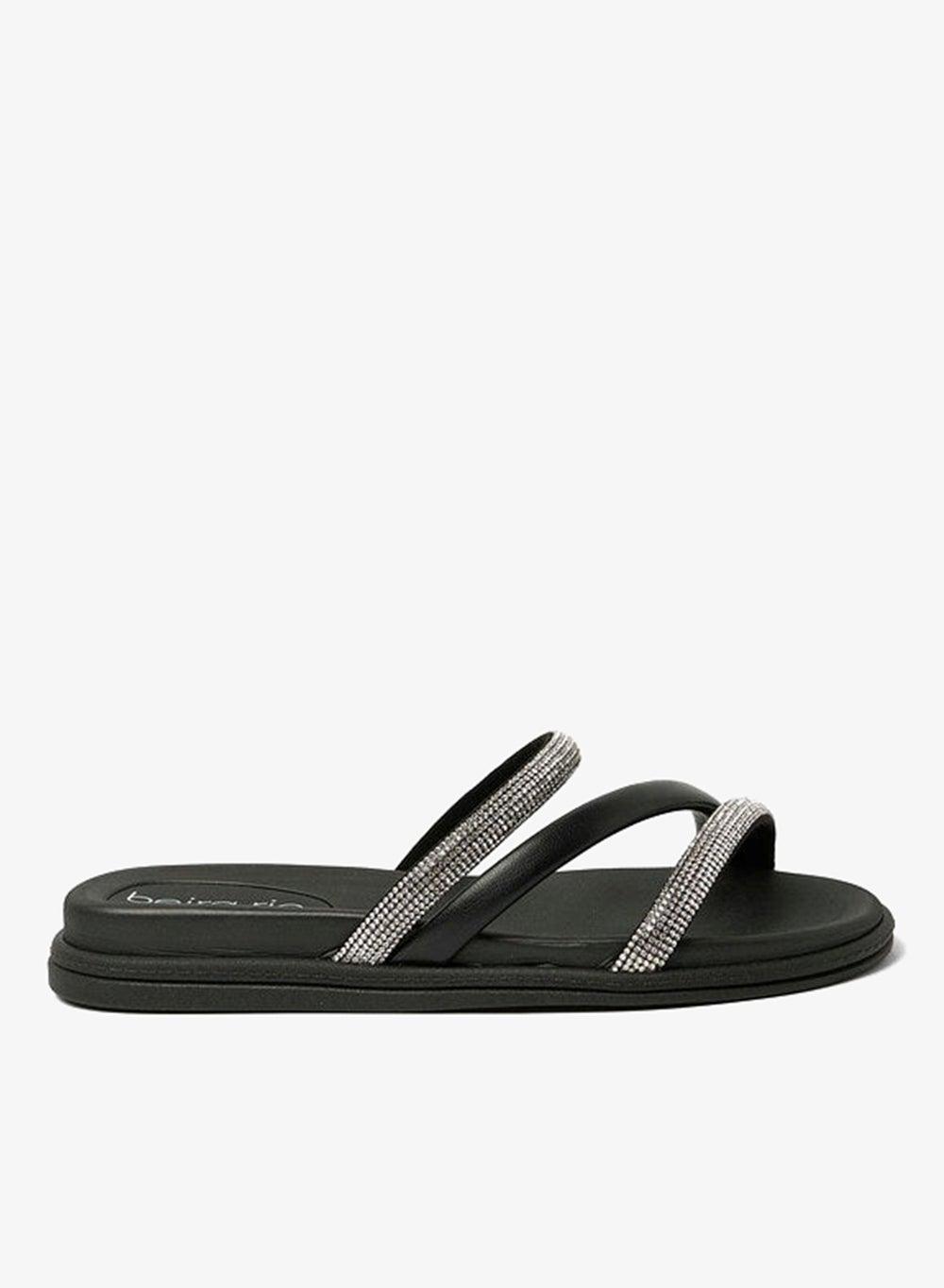 Elegant Black Flat Sandals for Women Classic Slip-On - Image 1