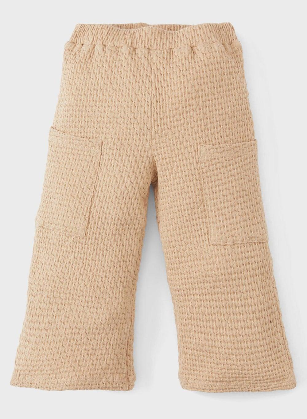 Beige Regular Fit Baby Girl Trousers C0723A5 - Image 1