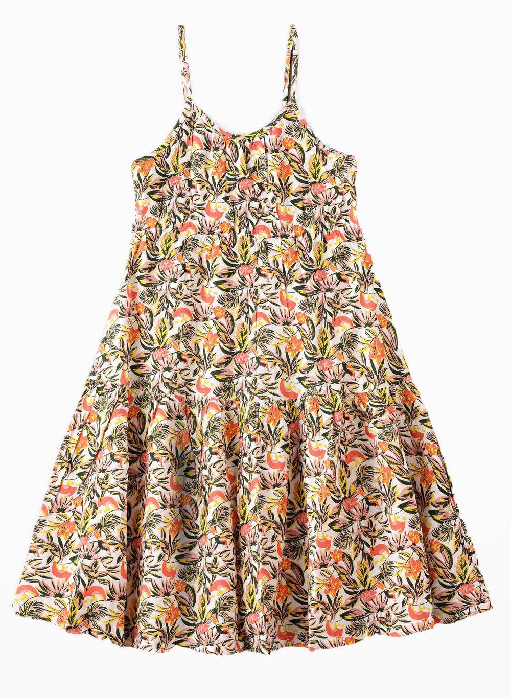 Jelliene SP303 Floral Tiered Midi Sleeveless Dress - Image 1