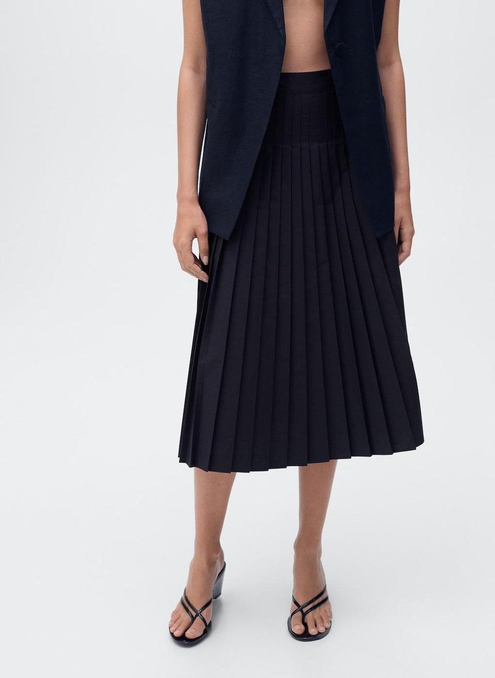 Pleated High-Rise Midi Skirt 17064089 - Image 1
