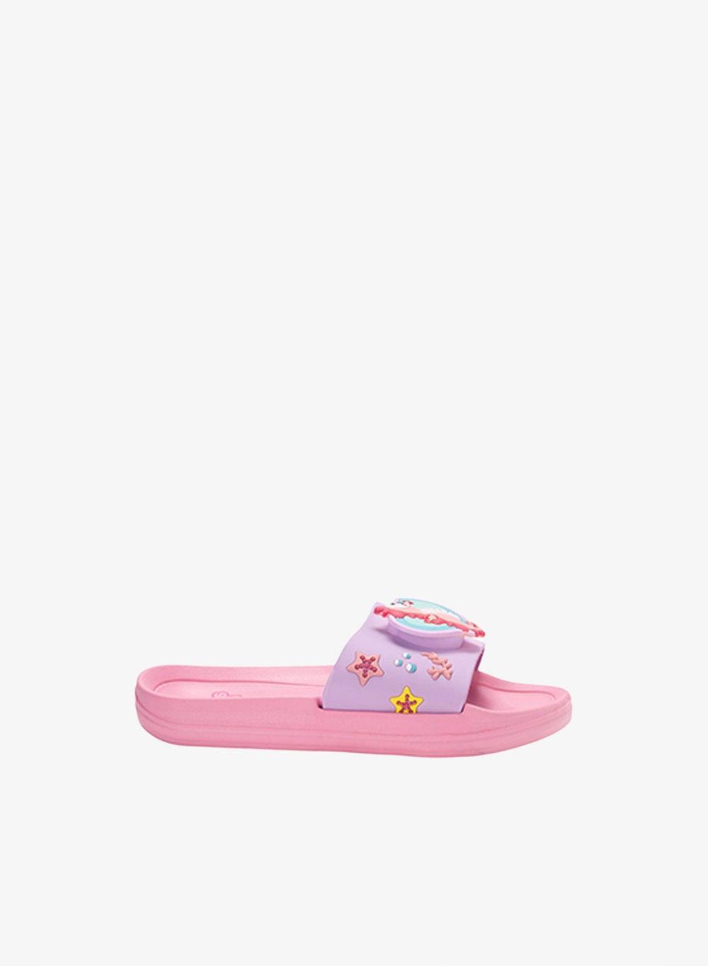 Bubblegummers Applique Detail Girls Slides Pink - Image 1