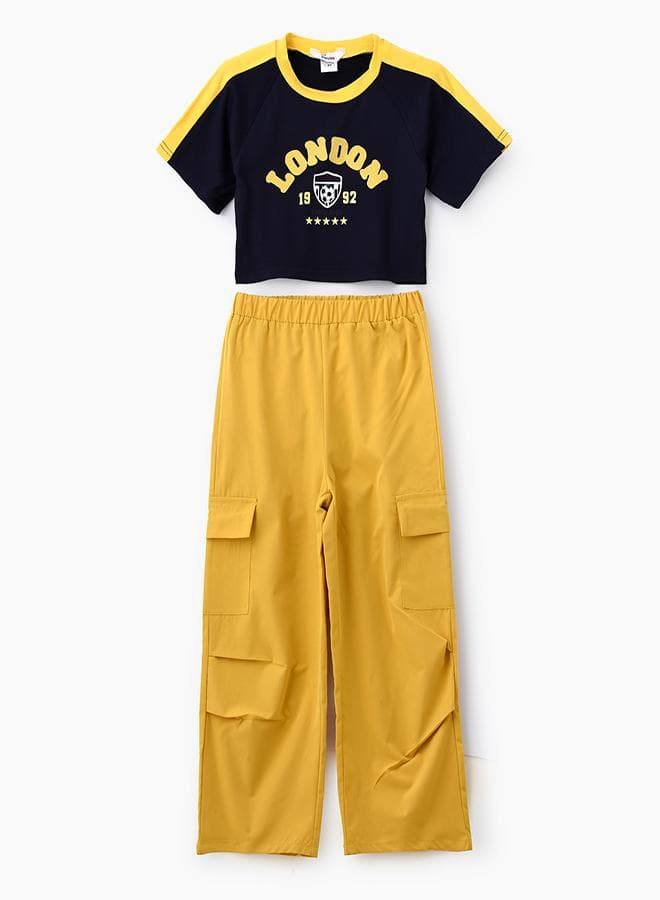 London 7844 Girls Cotton Two-Piece Summer Set - Image 1