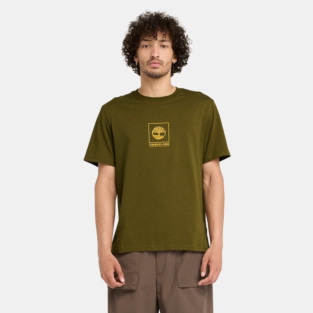 Timberland Men's Stack Camo Cotton T-Shirt Green - Image 1