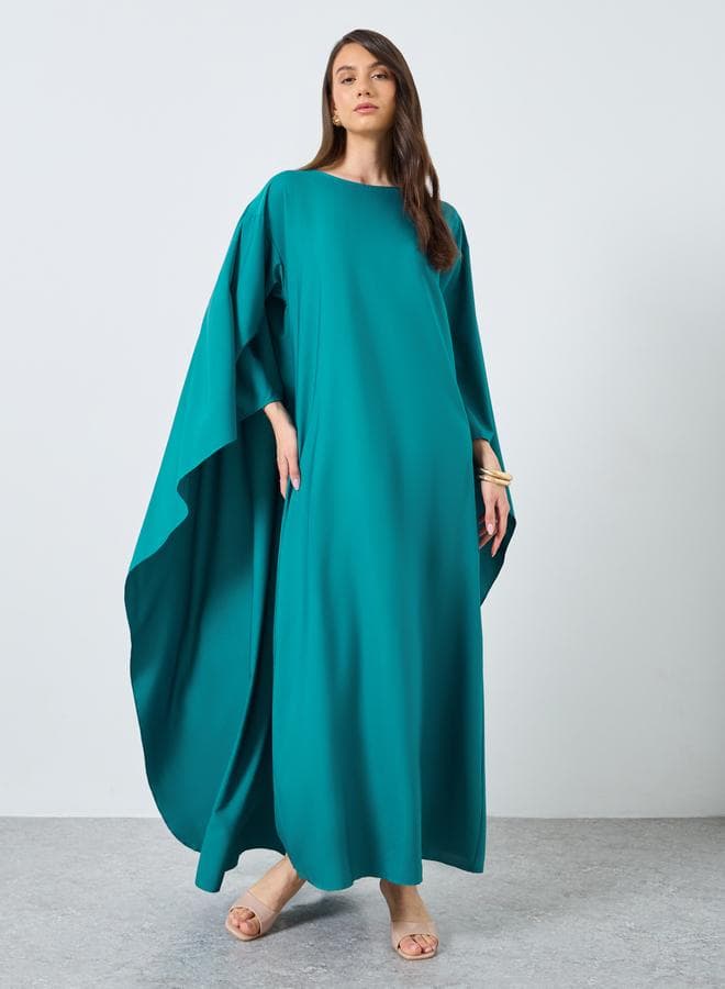 Dark Green Batwing Sleeve Maxi Kaftan - Image 1