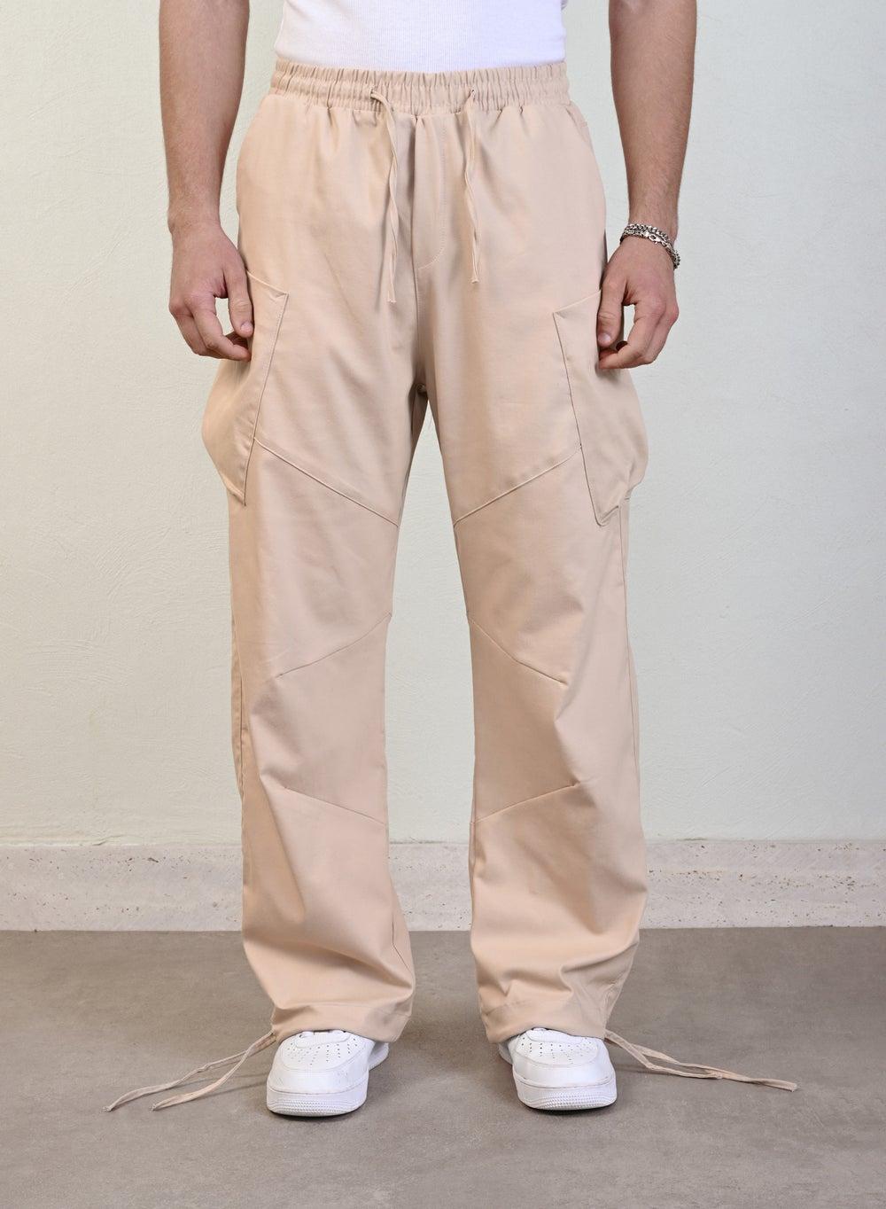 Men’s Beige Cargo Pants with Side Pockets 4 Pack - Image 1