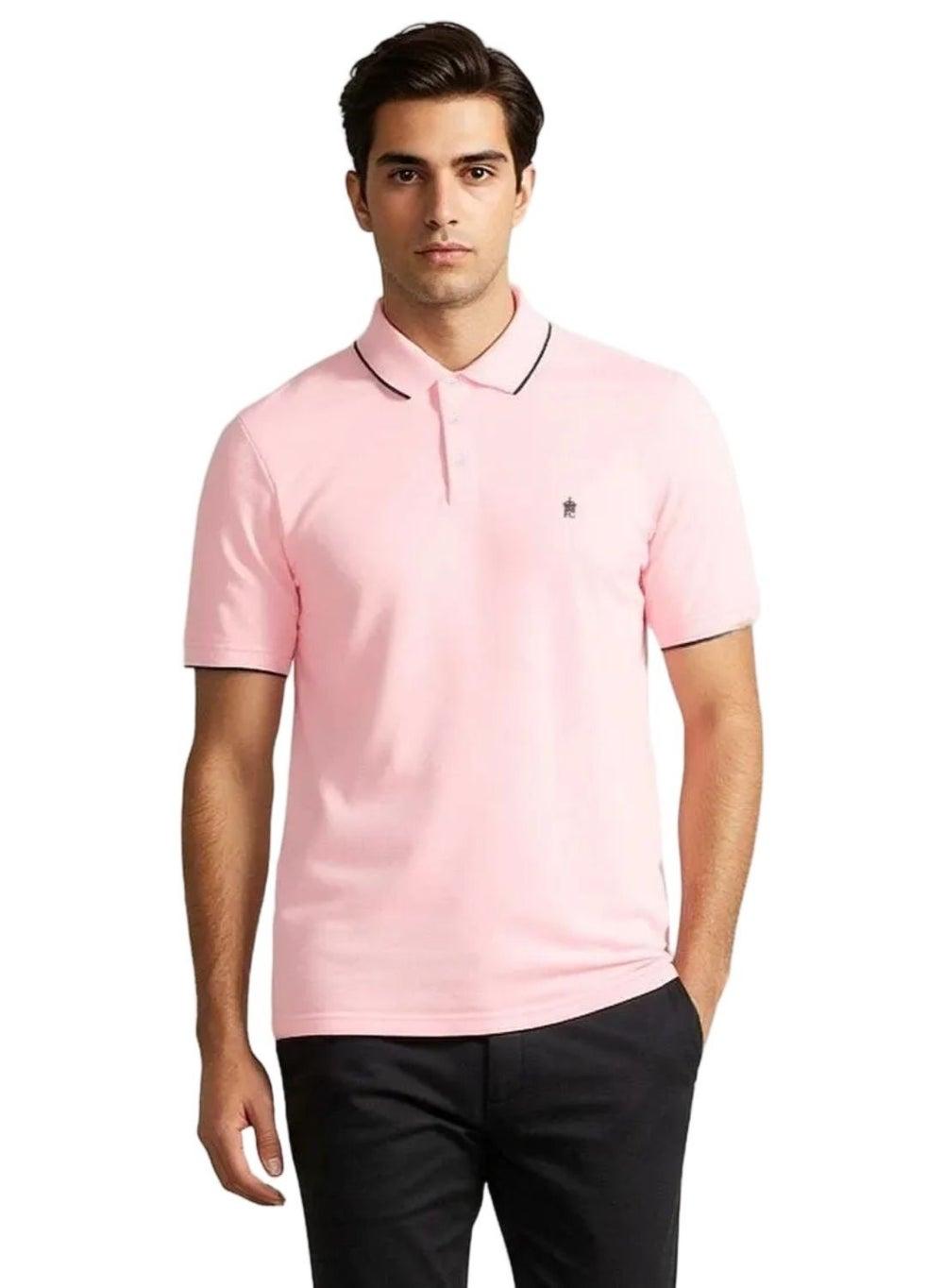 Premium Cotton Logo Polo Shirt 56Tzv Pink Mel - Image 1