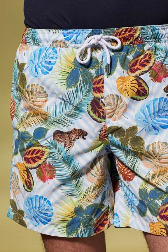 Midas Floral Print Swim Shorts Sky Blue - Image 1