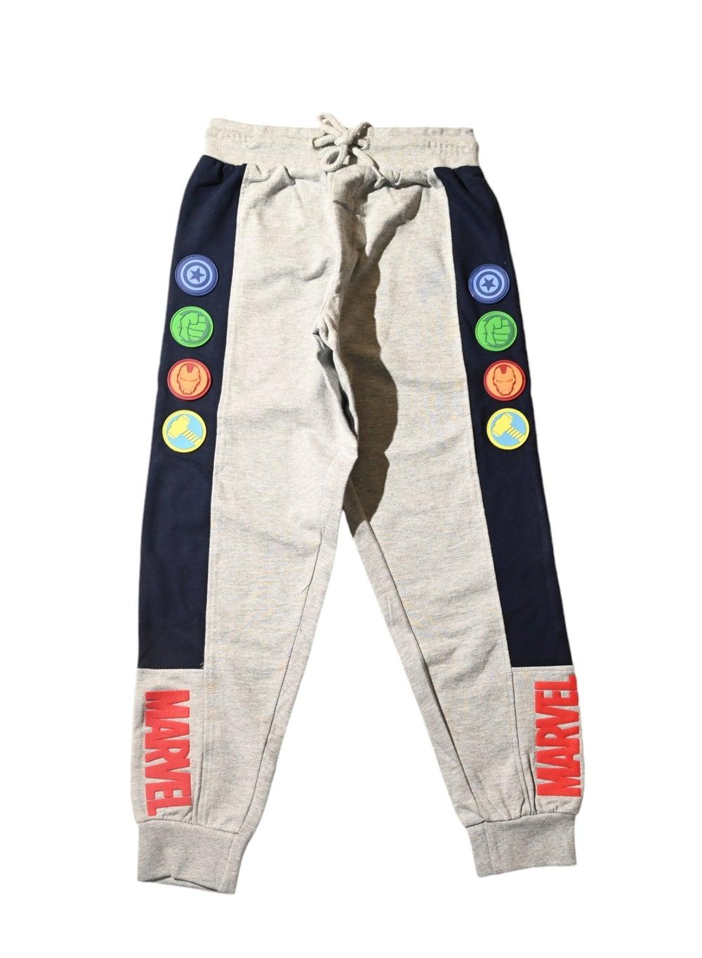 Avengers Logo Grey Joggers with Drawstring Waist - Image 1