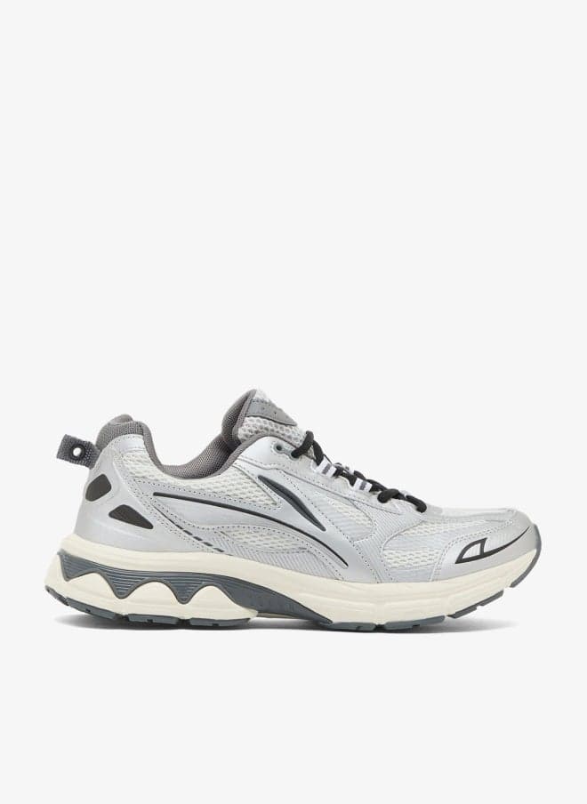 Chunky Retro Lace-Up Sneakers Msh25601 White Grey - Image 1