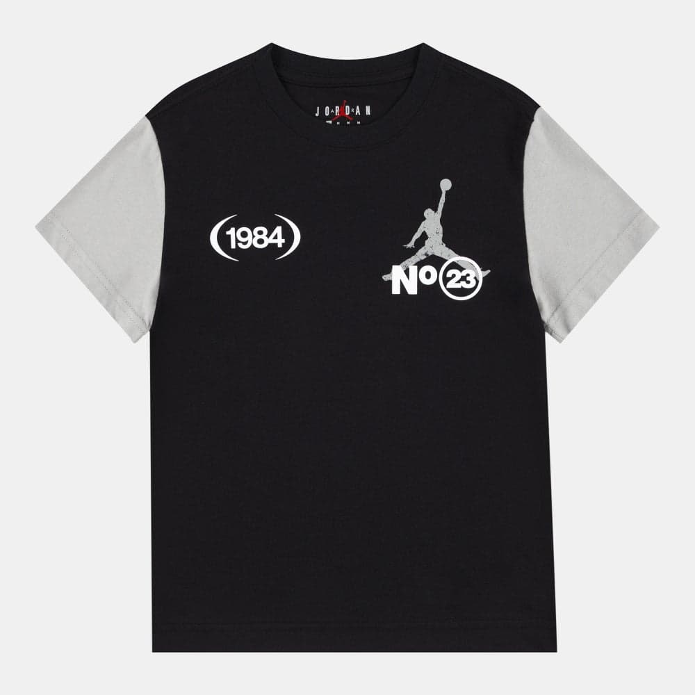 Jordan Kids 1984 Stack Graphic T-Shirt Black - Image 1