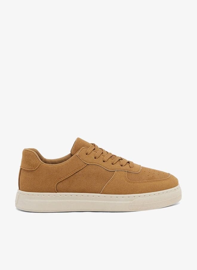 Casual Court Sneakers Tif020 Tan Low-Top - Image 1