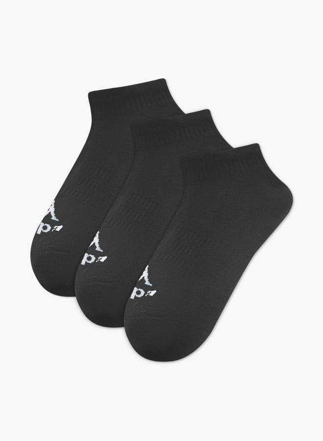 Kappa Logo Half Terry Ankle Socks 3-Pack Black - Image 1