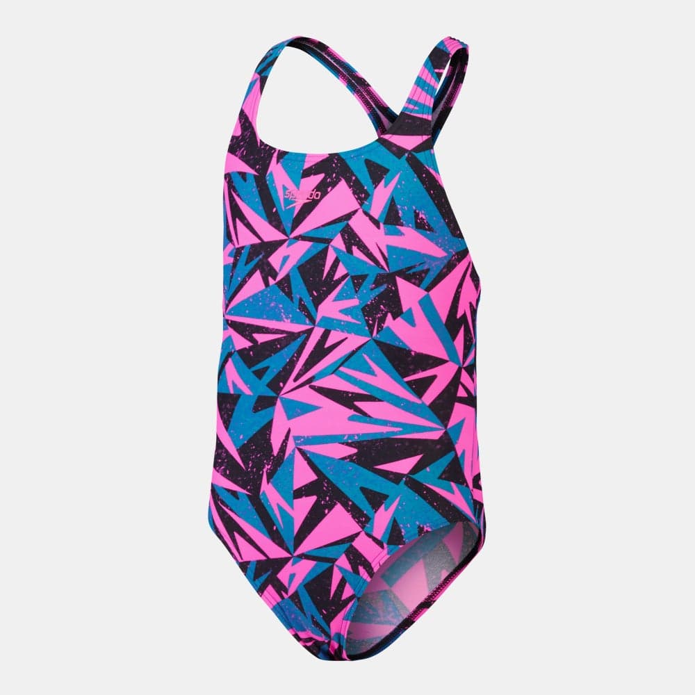 Girls HyperBoom Printed Medalist Swimsuit Pink - Image 1