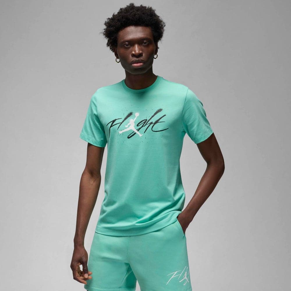 Men’s Graphic Crew Neck T-Shirt Green Classic Fit - Image 1