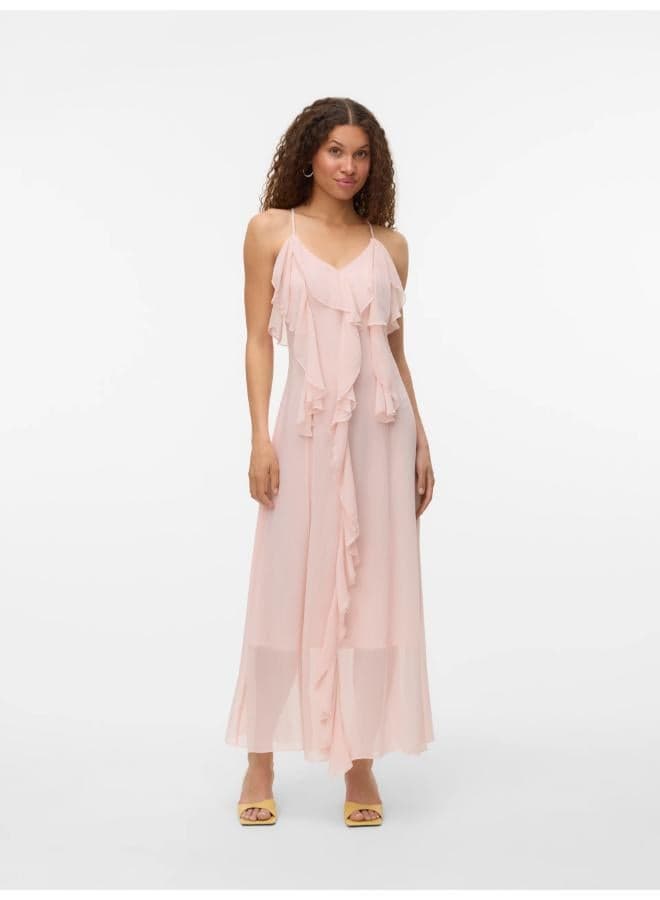 Blush Ruffled Chiffon Maxi Dress 10336405 - Image 1