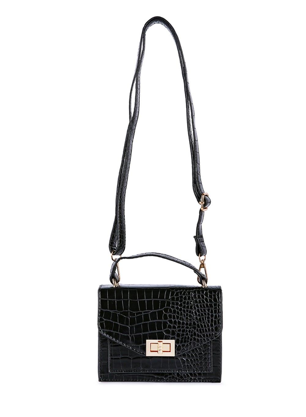 Black Multi Strap Mini Clutch Sling Bag Bg5385 - Image 1