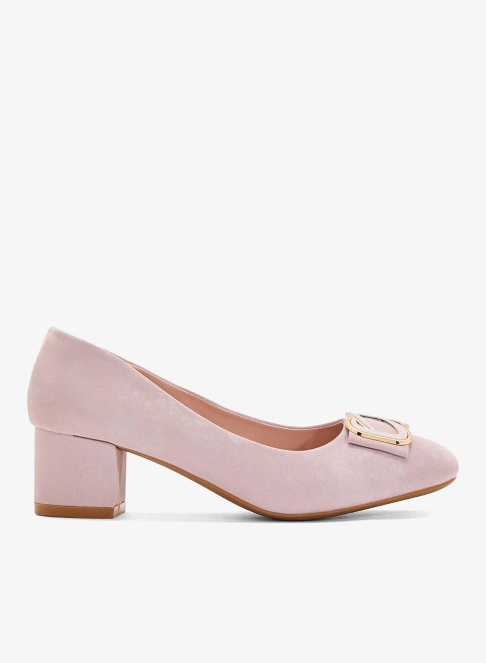 Ol3210 Pink Low Block Heel Pump - Image 1