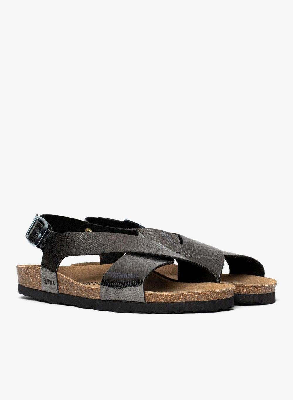 Rioja Silver Textured Flat Sandals - Image 1