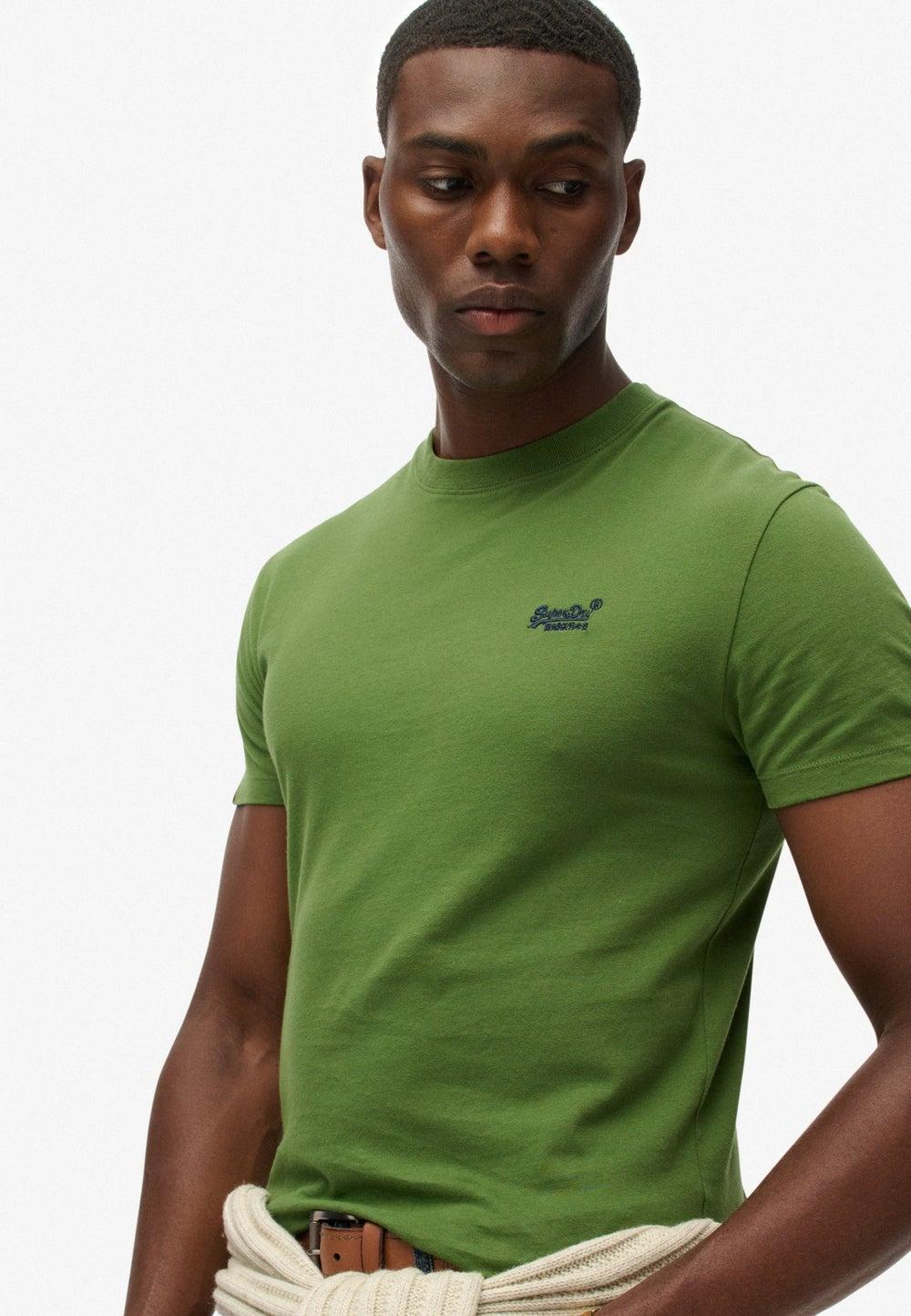 Organic Cotton Essential Logo T-Shirt in Artichoke Green - Image 1